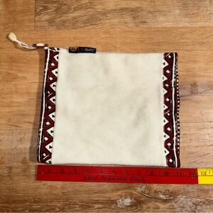Western Adjustable VTG 90s Fleece Neck Warmer, USA White Tribal Polartec Hippie